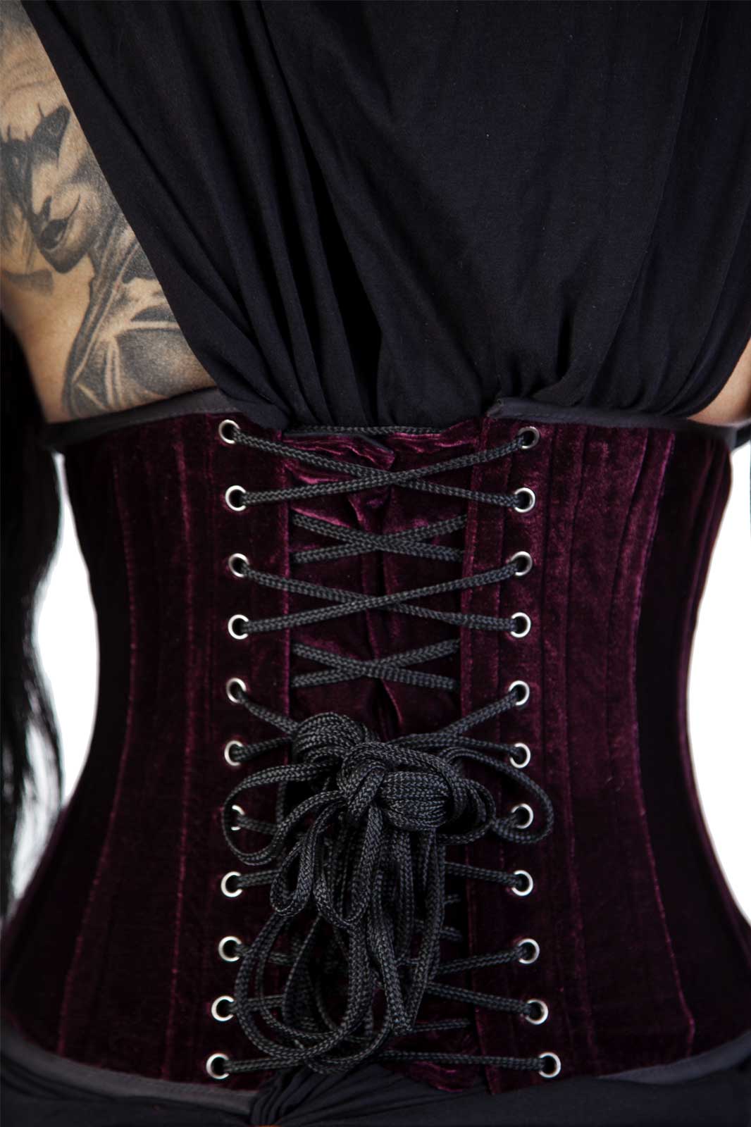 Candy Underbust Burgundy Velvet Back