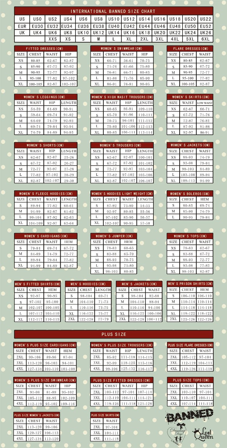 banned size chart