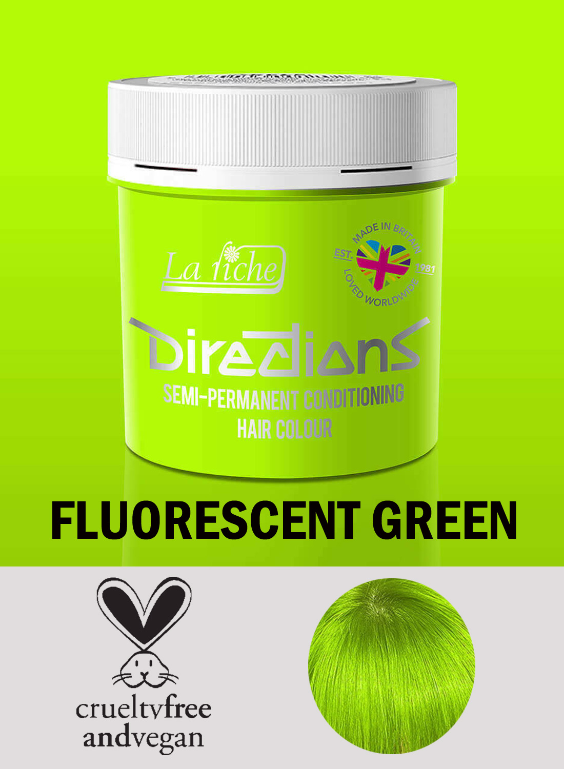 Directions Hair Colour Fluorescent Green