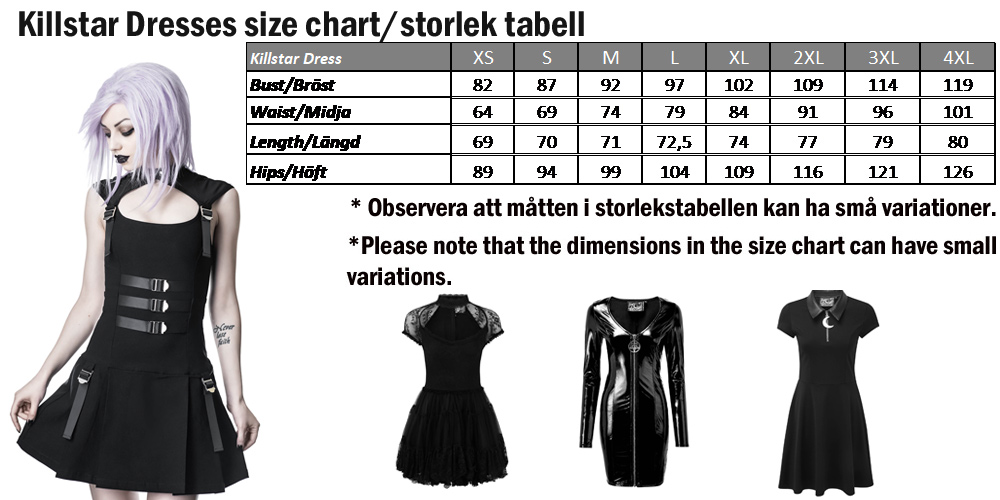 KIllstae dress size chart