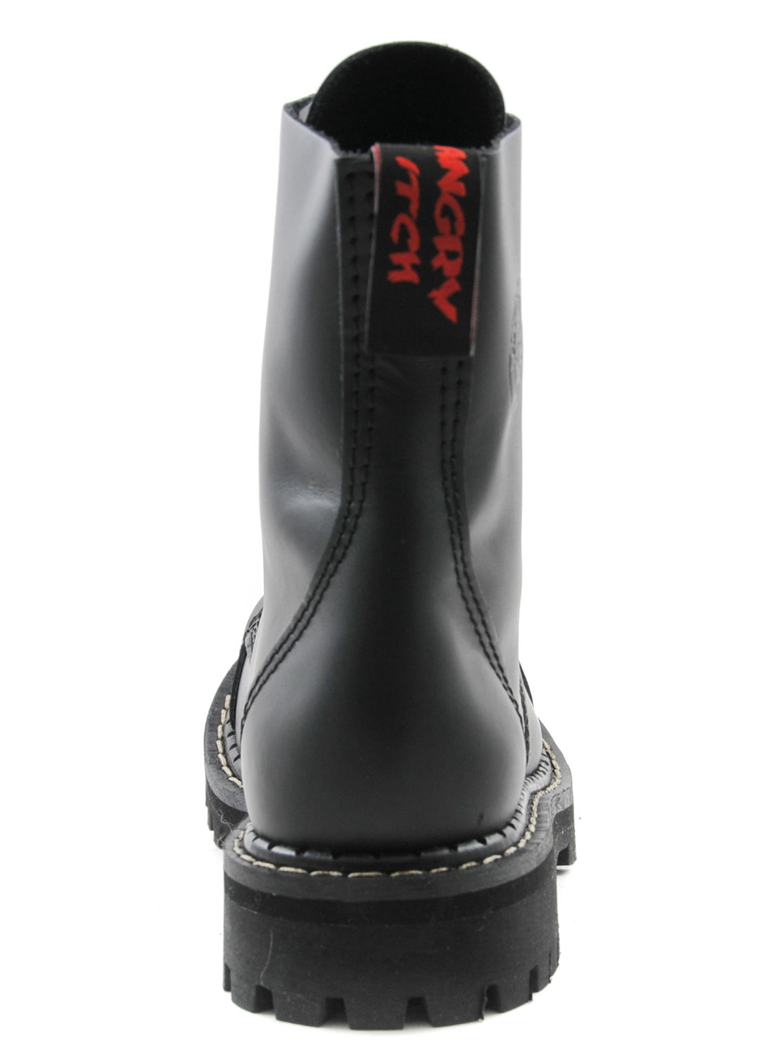 Angry Itch 8 Eye Steel Toe Boots Leather Black