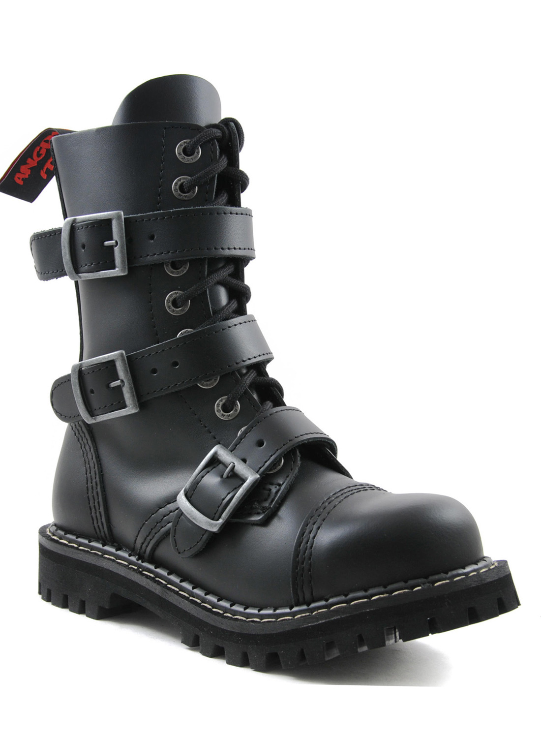 Angry Itch10 Eye Steel Toe With 3 Buckles Boots