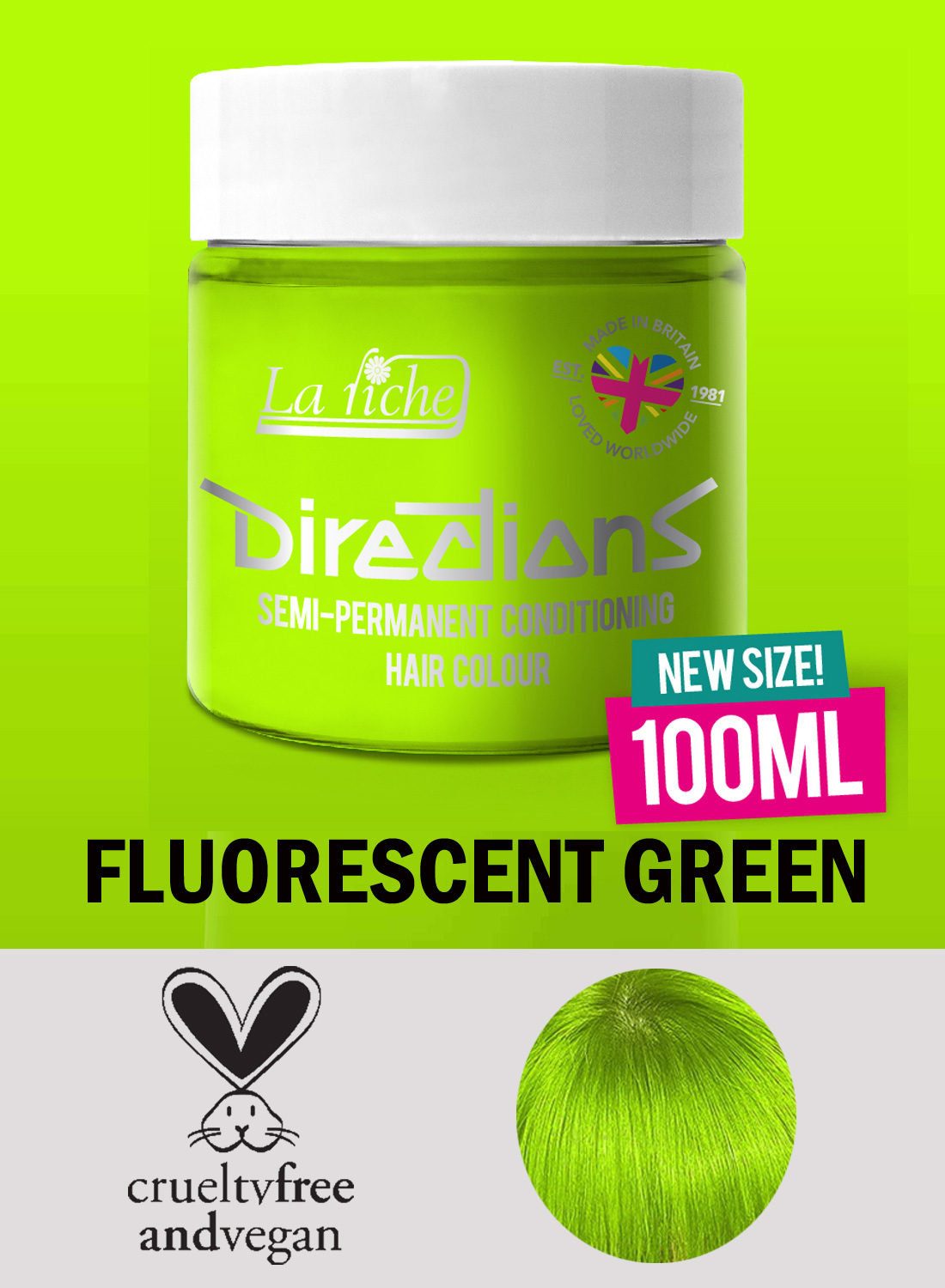 Directions Hair Colour Fluorescent Green