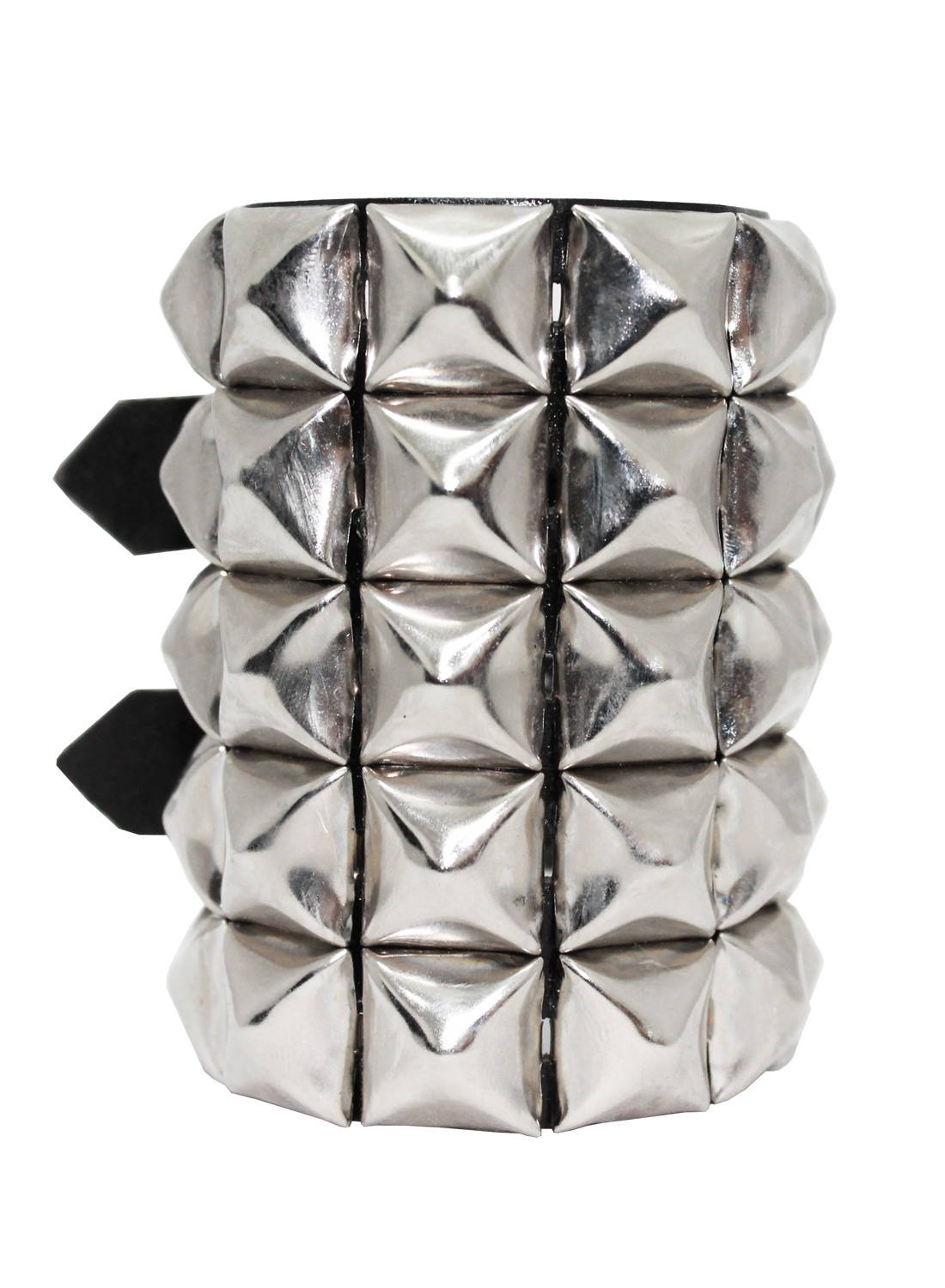 5 Row pyramid Leather Wristband