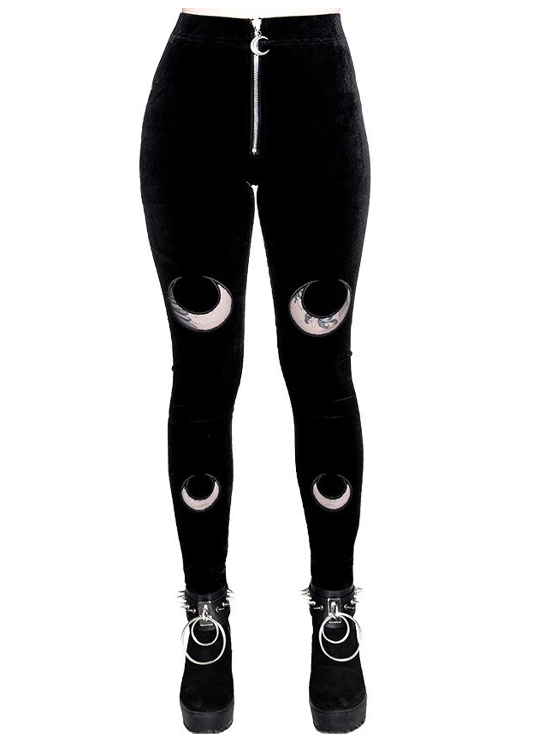 Double Crescent Velvet Leggings