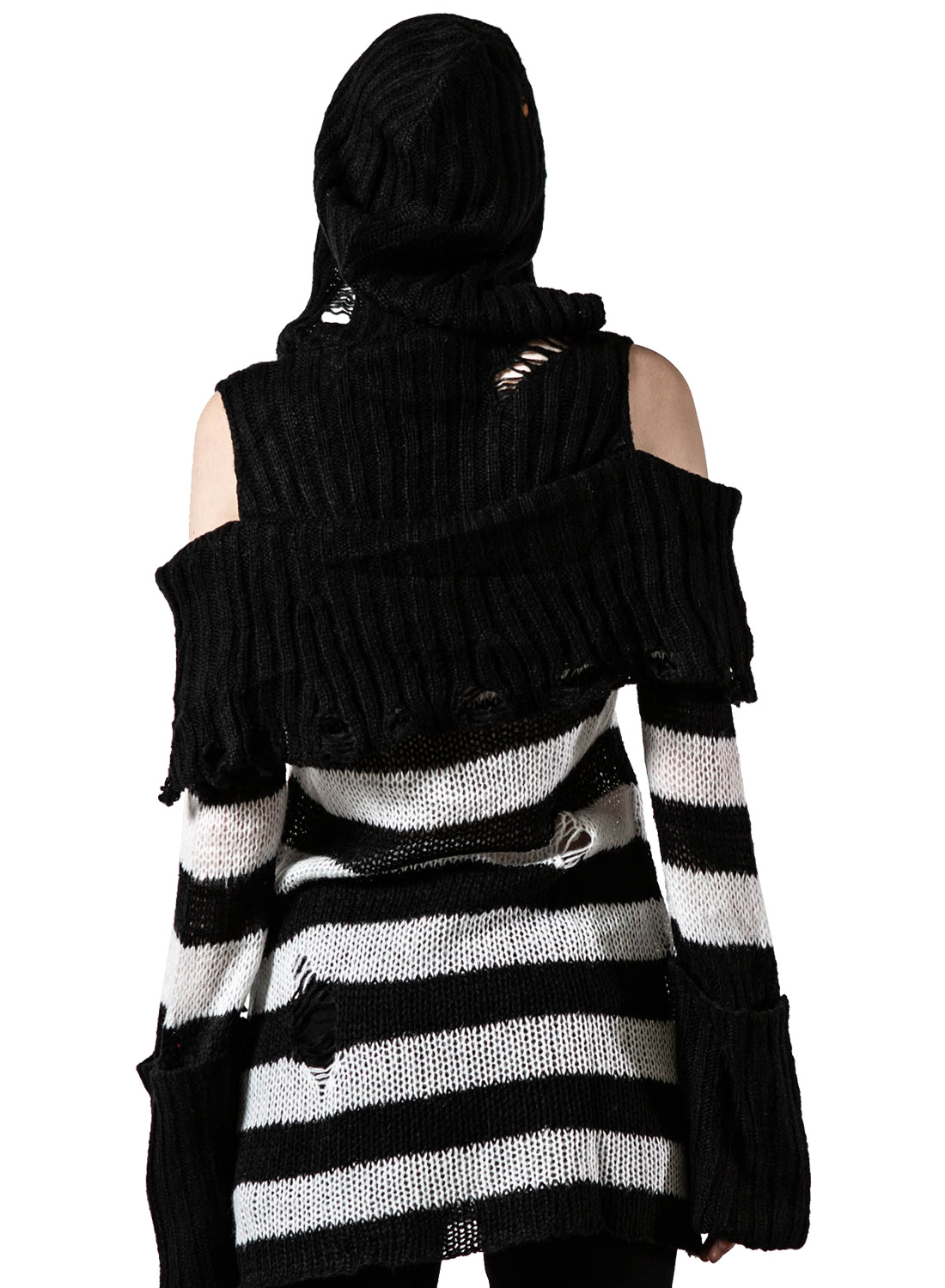 Poision Hooded Black White.