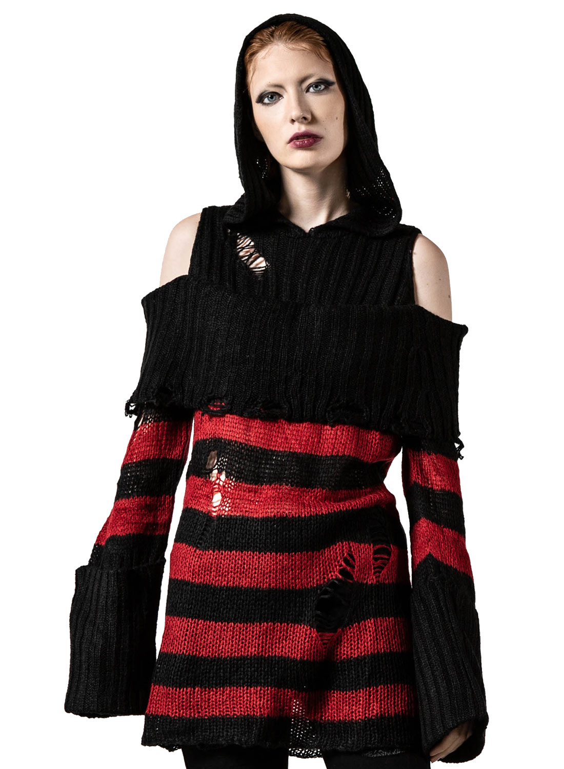 Killstar Freddy Hooded Knit Sweater