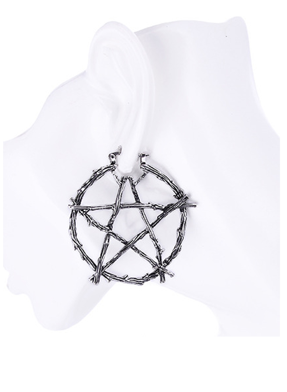 Pentagram Hoop Earrings