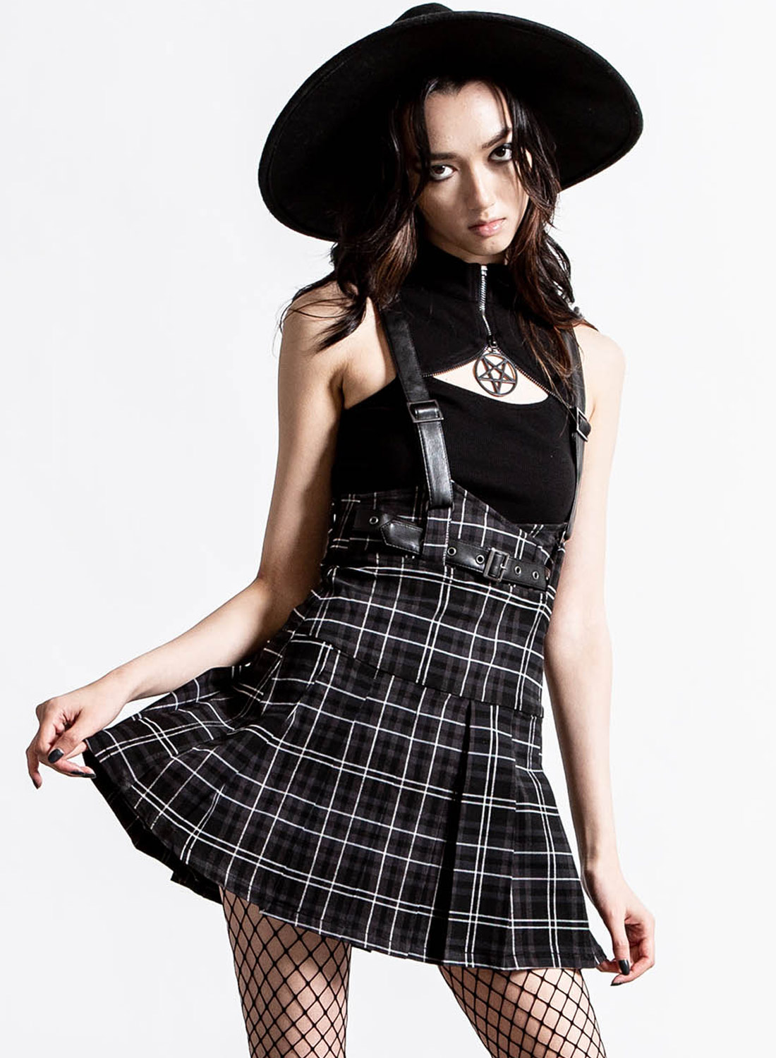 Shadows Suspender Skirt Ash