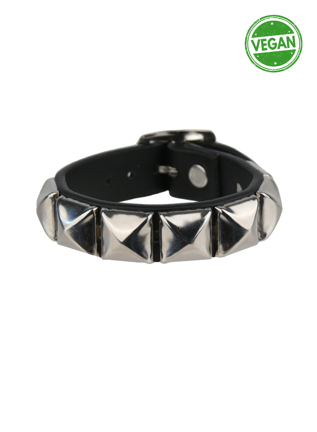 1 Row Pyramid Vegan Leather Wristband