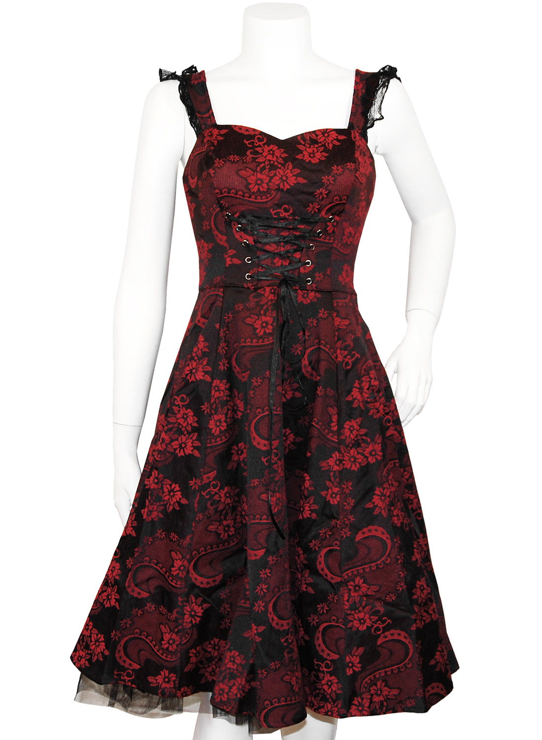 Red Marie Antoinette Gothic Long Dress - Bild 3