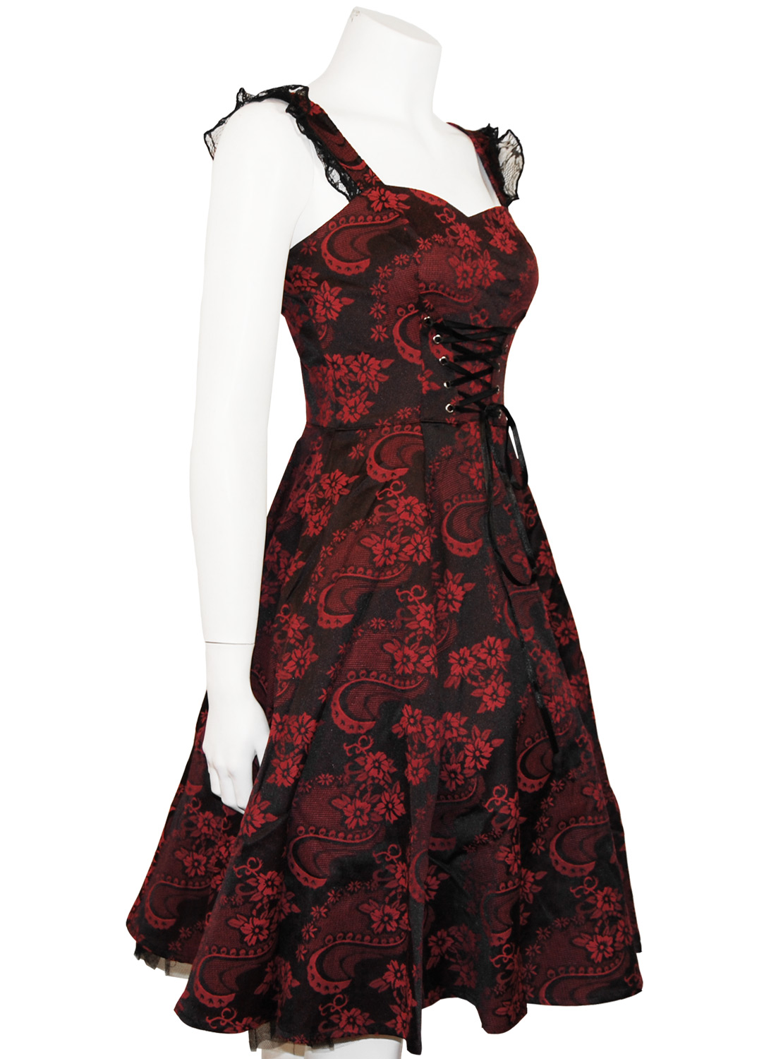 Red Marie Antoinette Gothic Long Dress - Bild 5
