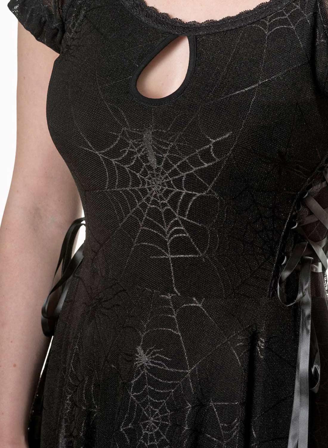 Pitch Spider Web Gothic Dress - Bild 2