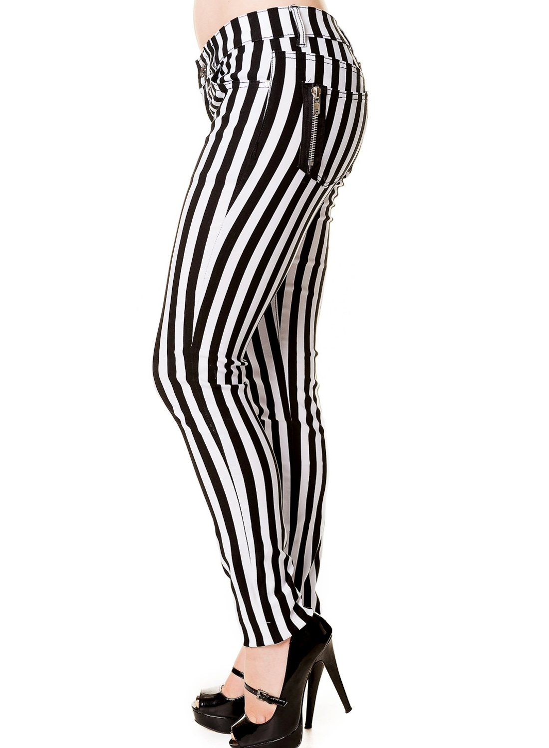 Black White Sriped Trousers