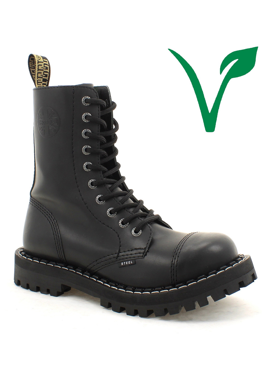 Steel 10 Holes Vegan Steel Toe Boots