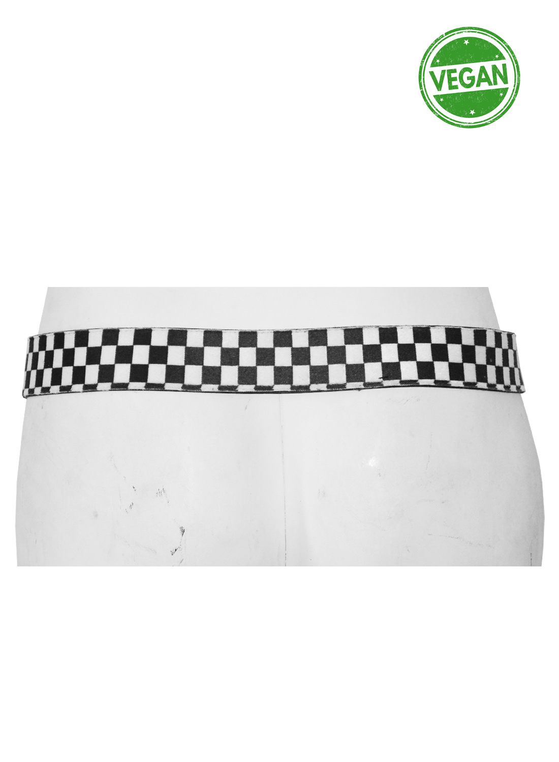 Black White Vegan Belt