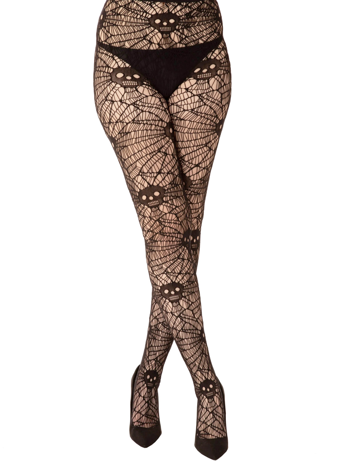 Skull And Cobweb Net Tights