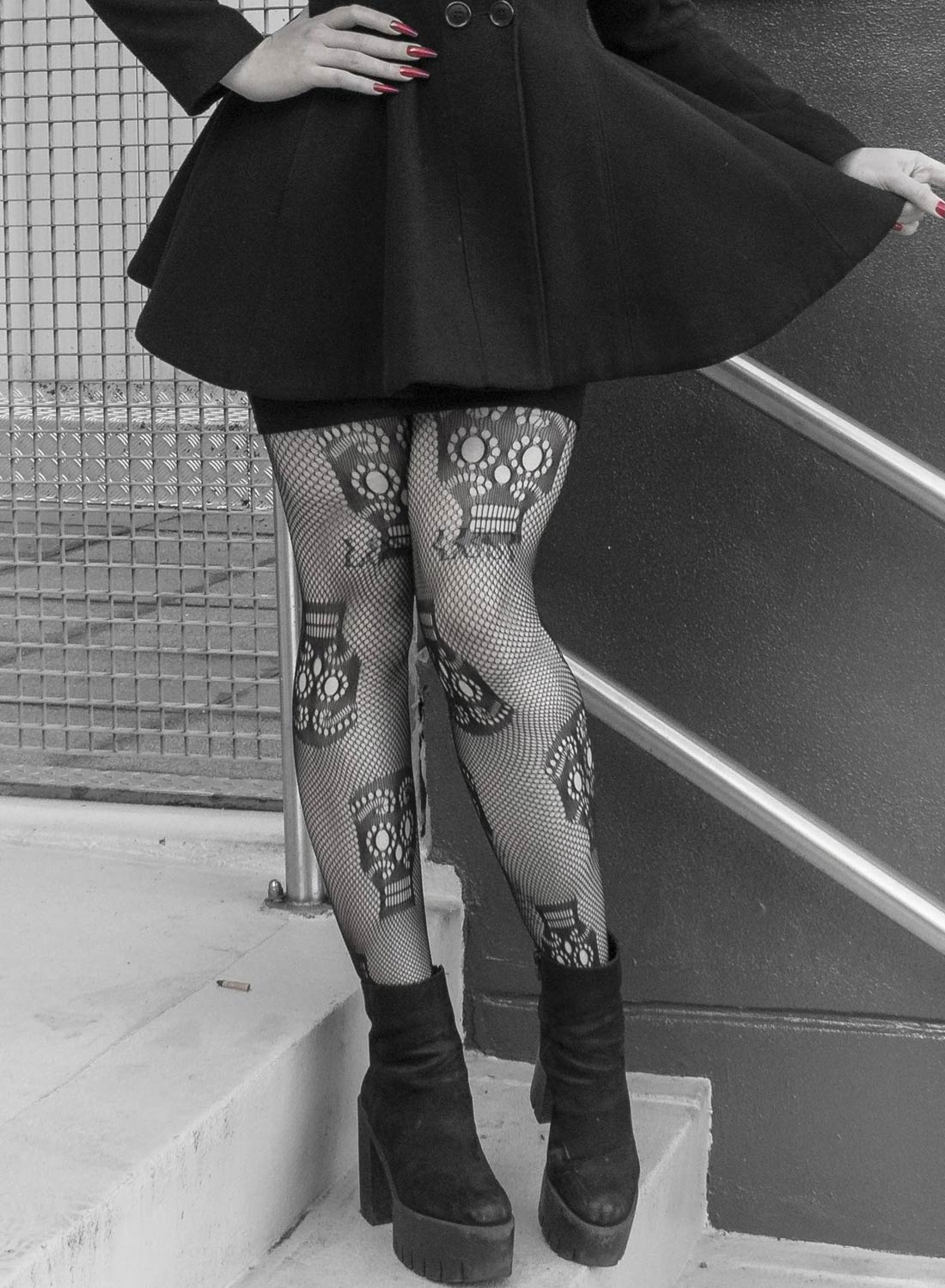Candy Skull Net Tights