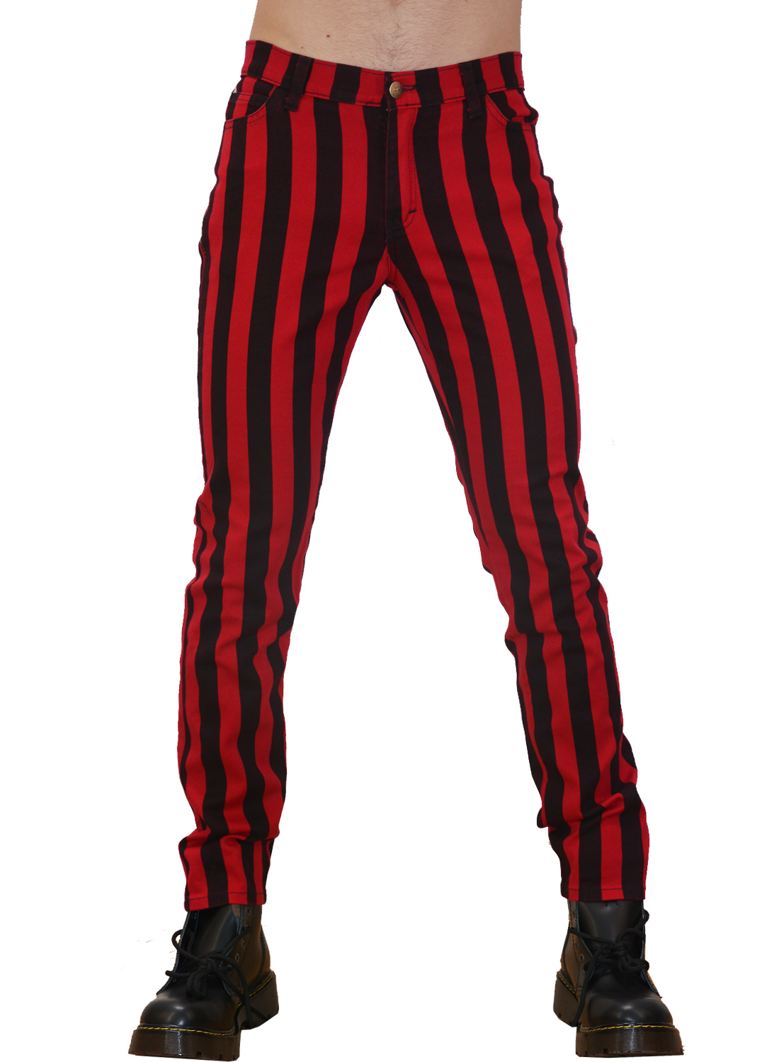 Red Black Striped Pants