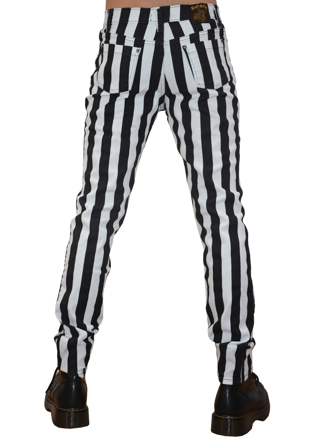 White Black Striped Pants