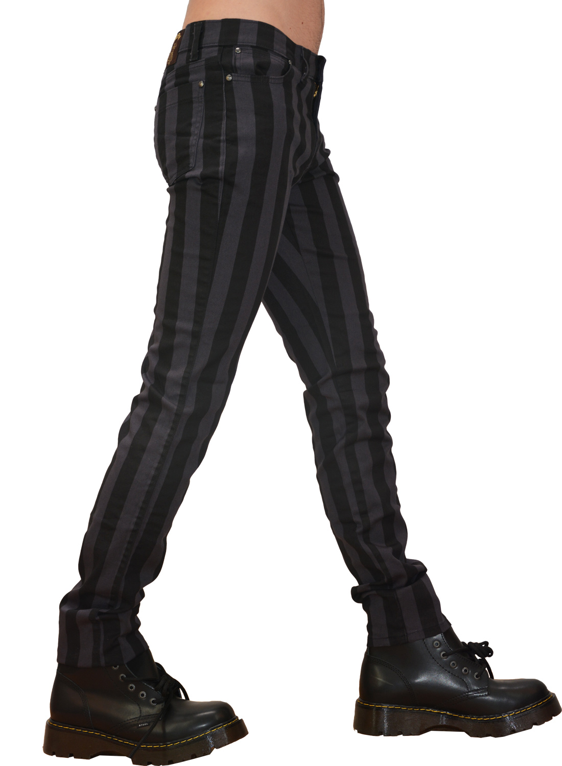 Gray Black Striped Pants