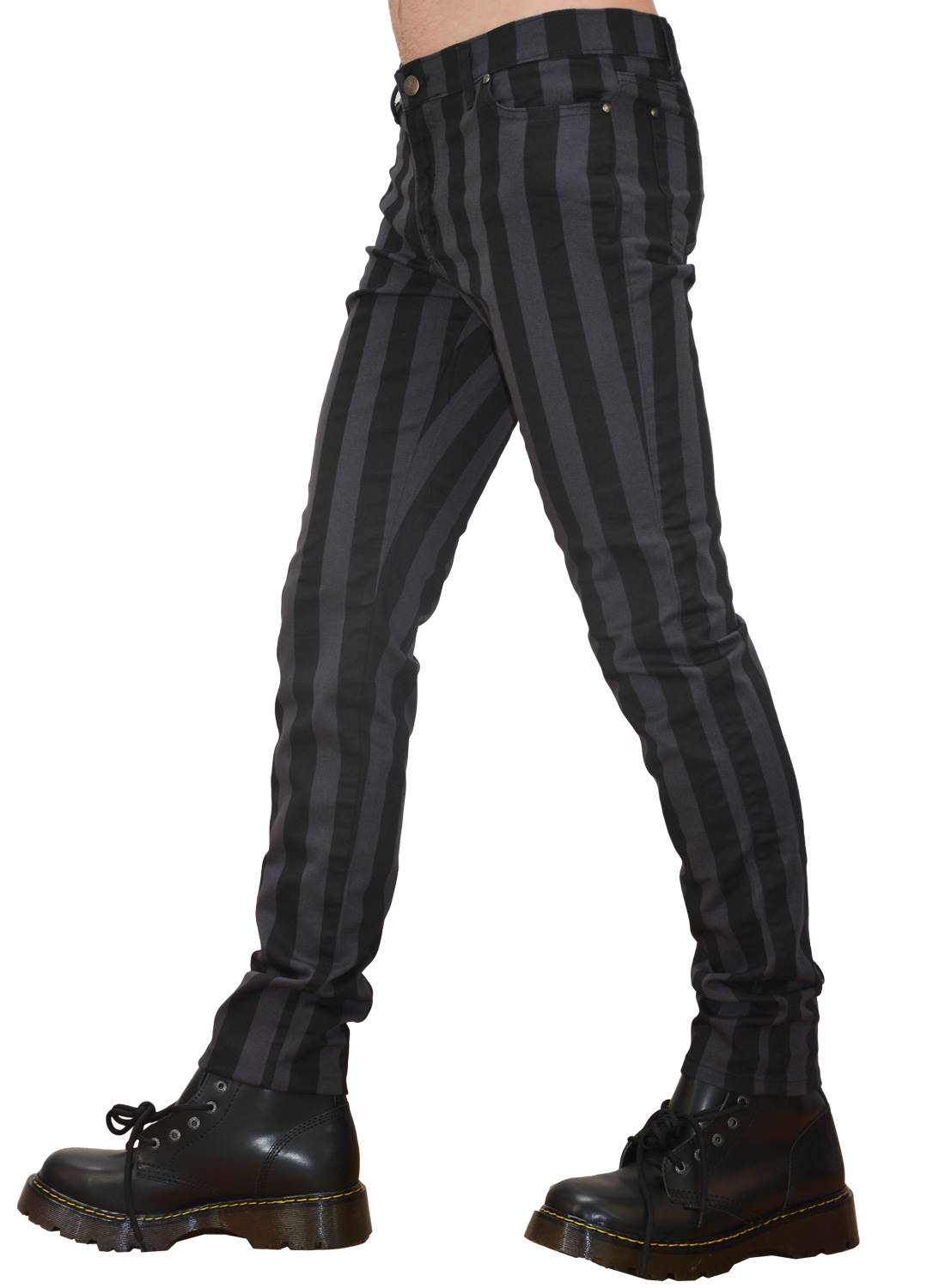 Gray Black Striped Pants