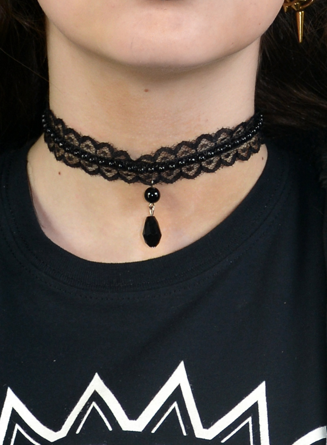 Black Tear Lace Choker