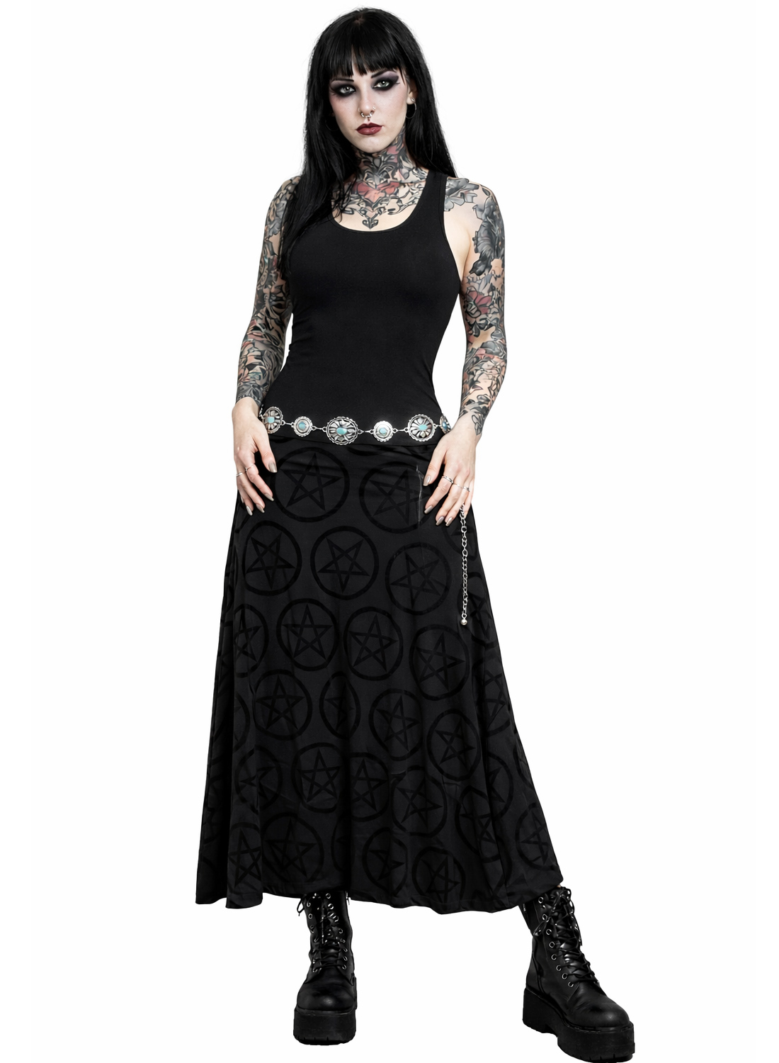 Turkis Concho metal kine bælte